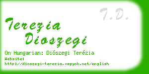 terezia dioszegi business card