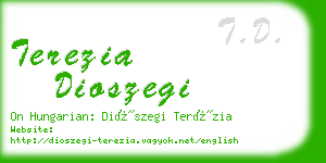 terezia dioszegi business card